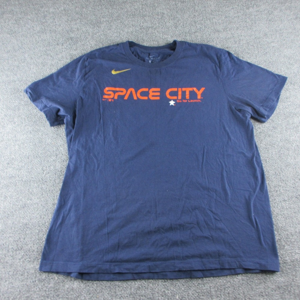 Houston Astros Shirt Mens Medium Blue MLB Baseball Nike Space City Altuve 27 Tee